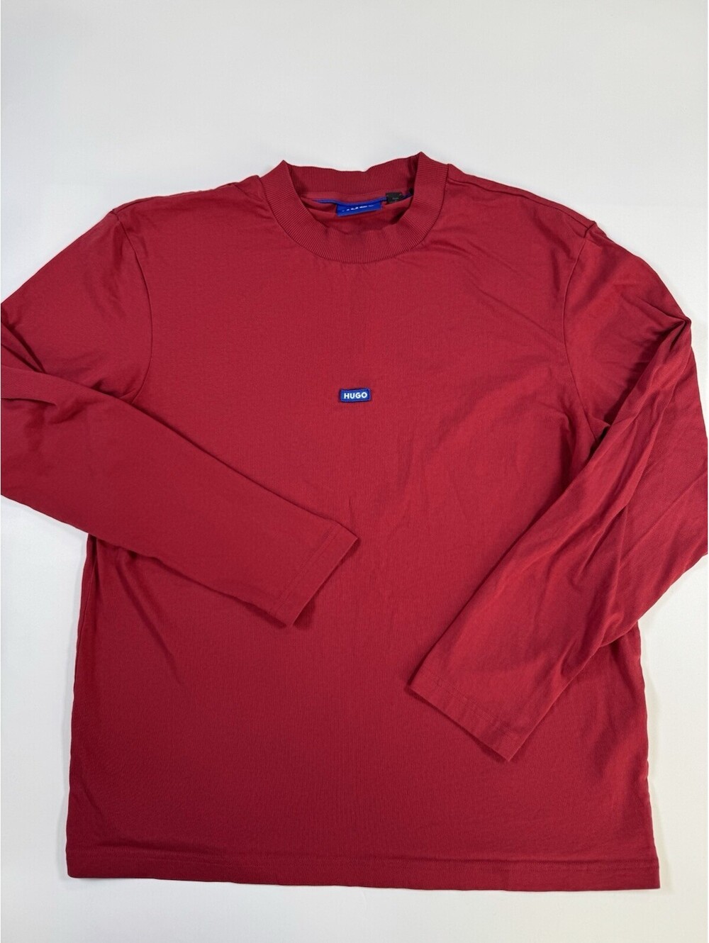 HUGO Hugo Boss Nillongti Men’s L Fits M Red Long Sleeve Logo T Shirt
